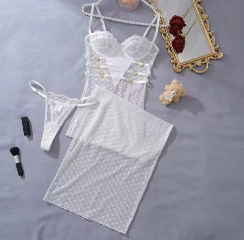 Jowita™ | Zestaw Lingerie Heart Mesh