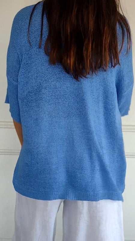Anaé™ | Bluzka Tricot Aérien z Dekoltem w Szpic