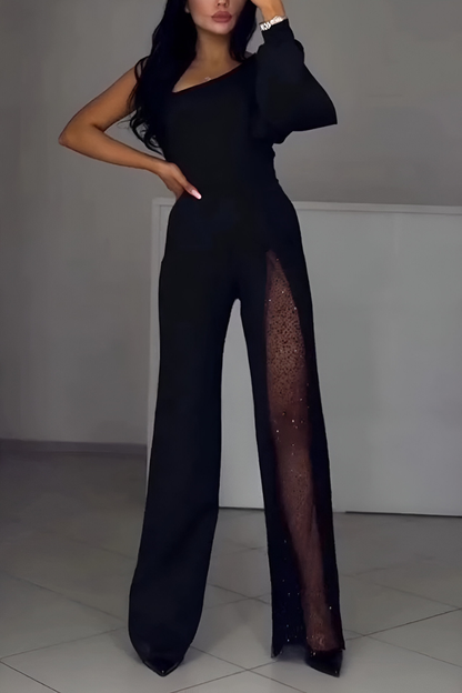 Léonie™ | Elegancki Kombinezon z Szerokimi Nogawkami